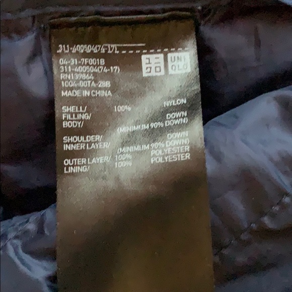 Uniqlo packable down puffer jacket navy sz S - Picture 8 of 8